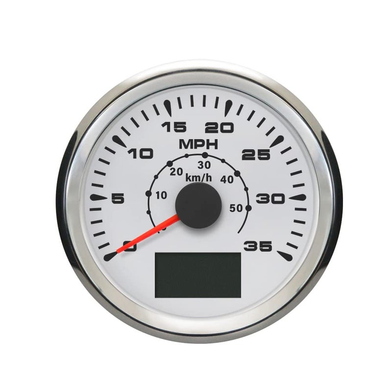 ELING Marine Auto GPS Speedometer Speedo Velometer 0-35MPH 0-55KM/H Odometer Mileage Backlight 85mm - Image 1